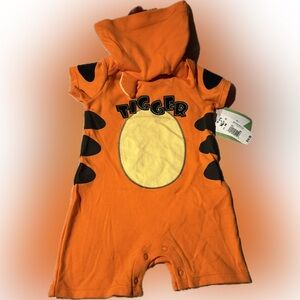 Disney Orange and Black Tigger One Piece Bodysuit